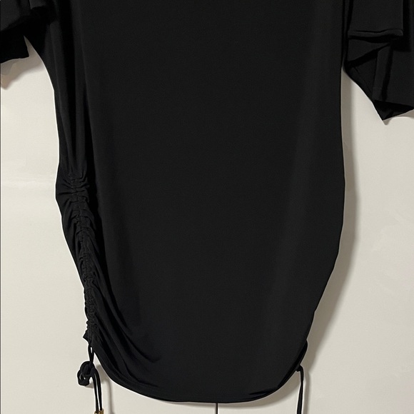 Natori NWOT Black Swim Coverup Dress Side Ruching Stretch, Size M - Picture 8 of 9